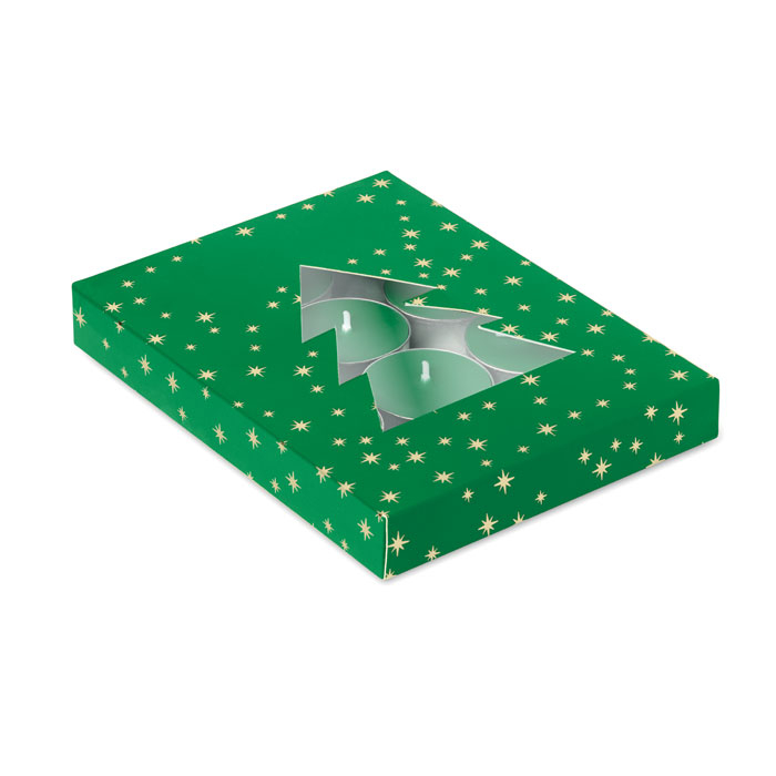 Lot de 12 bougies chauffe-plat publicitaires cannelle Radiant Vert 